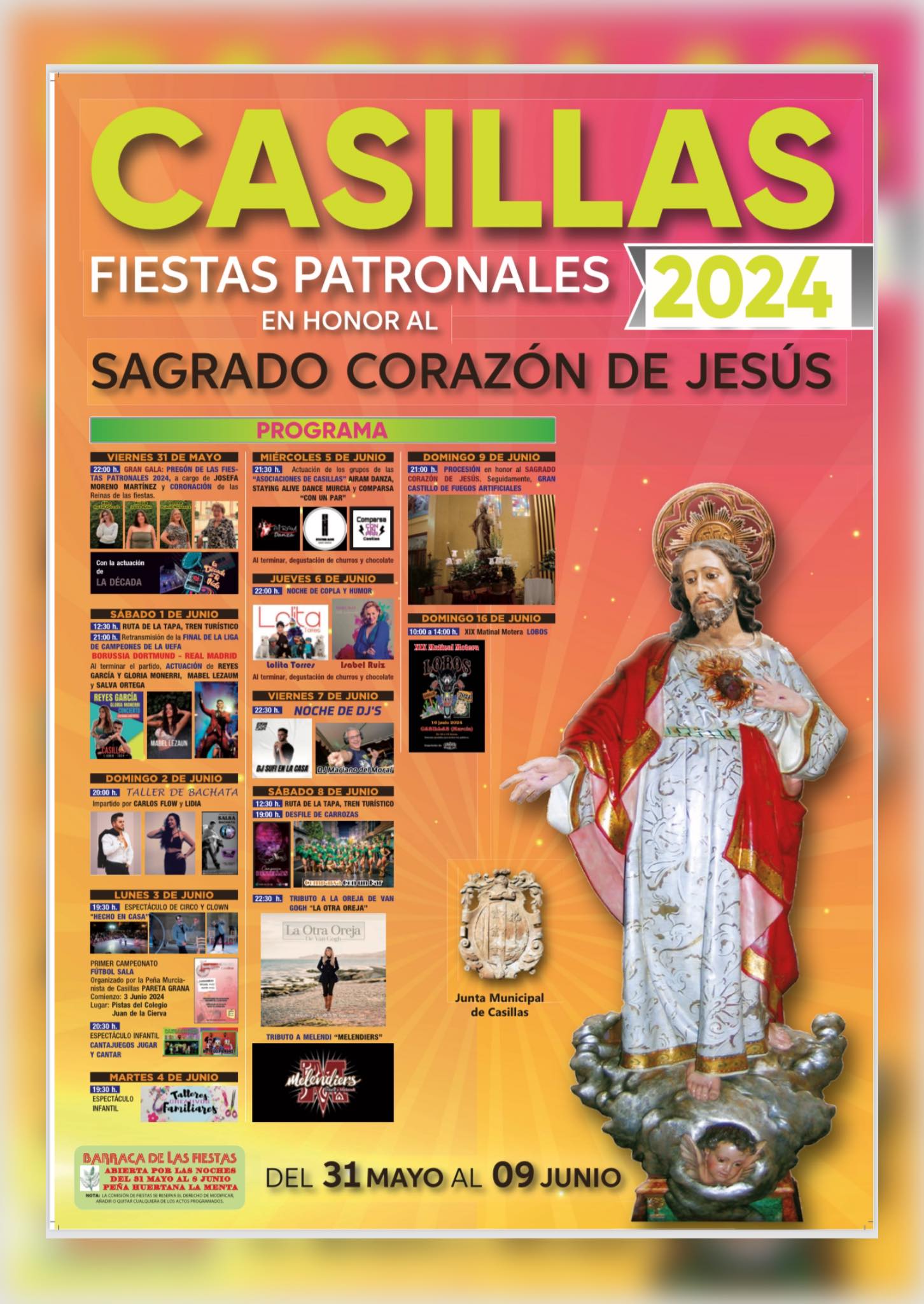 Fiestas patronales en honor al Sagrado Corazón de Jesús 2024 Casillas